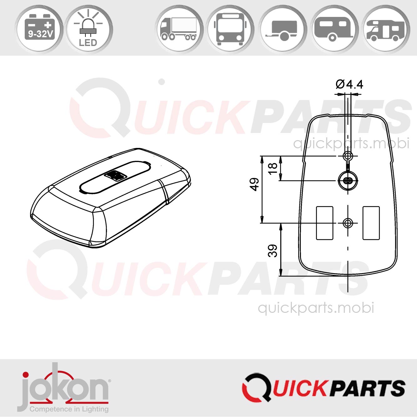Vorzelt- / Vorfeldleuchte | 9-32V | Jokon CE, EMV / EMC – Bild 7