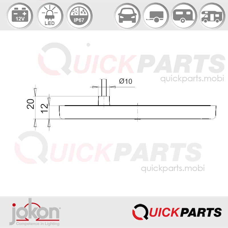 Luz Trasera LED | 12V | Jokon 13.0016.000, E1-3373 - Imagen 4