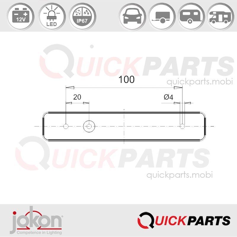 Luz Trasera LED | 12V | Jokon 13.0016.000, E1-3373 - Imagen 5