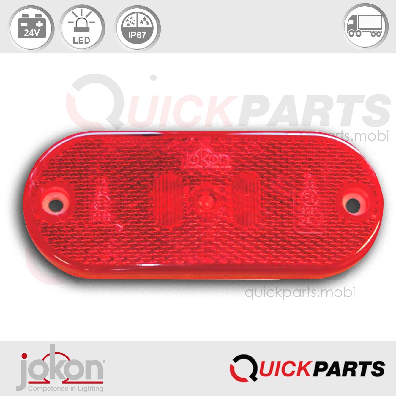 LED-Schlussleuchte | 24V | Jokon 13.0051.150, E2-2021 E2