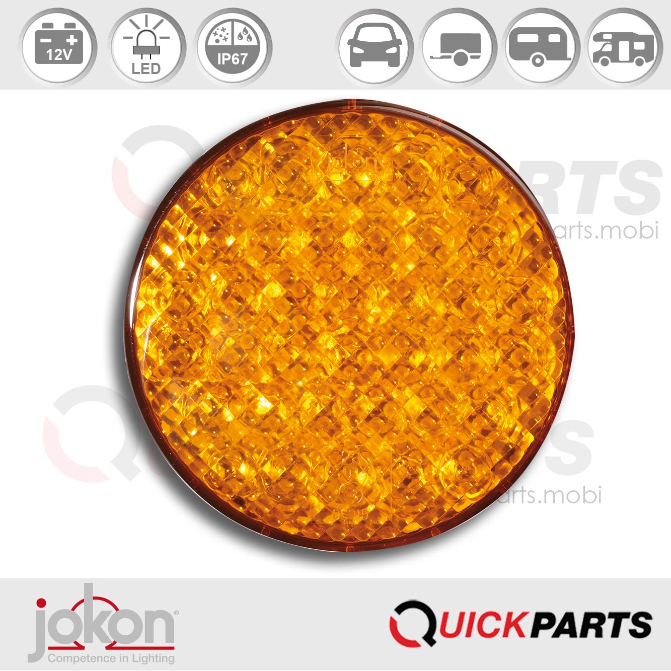Feu LED indicateur de direction / Cat. 2a | 12V | Jokon E2-06015