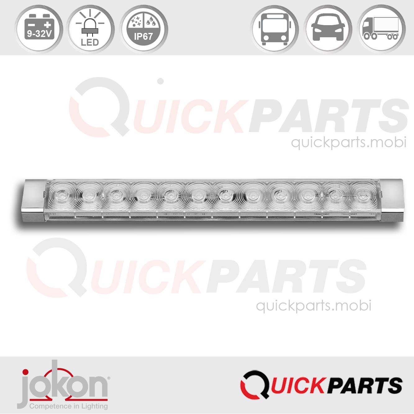 Intermitente LED | 9-32 V | Jokon E13-13255 | Intermitente LED | 9-32 V | Jokon E13-13255 | Intermitente LED | 9-32 V | Jokon E13-13255 | En la gama JOKON encontrará iluminación de alta calidad para cada aplicación que mejore y enriquezca el diseño individual de su vehículo. | Pago seguro Quickparts