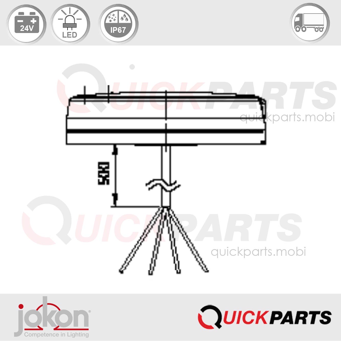 Feu LED indicateur de Direction | 24V | Jokon E13-34662 E13-13972 – Image 2