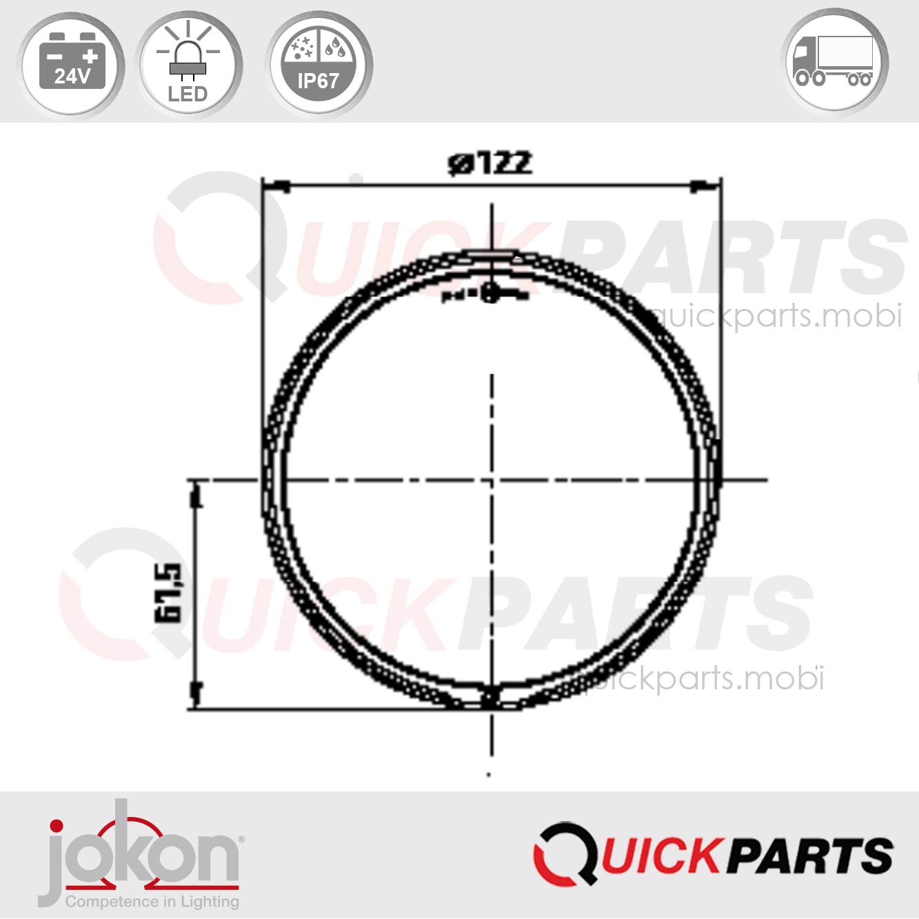 Feu LED indicateur de Direction | 24V | Jokon E13-34662 E13-13972 – Image 4