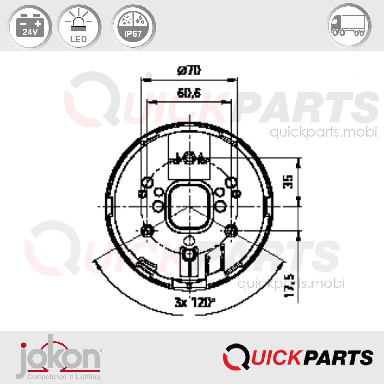 Feu LED indicateur de Direction | 24V | Jokon E13-34662 E13-13972 – Image 5