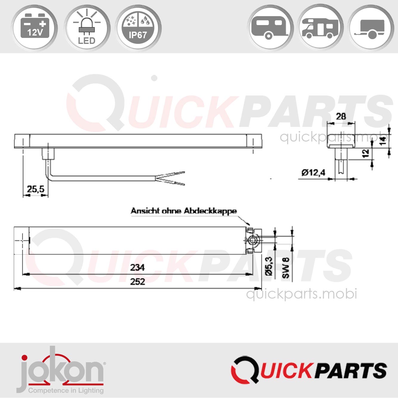 Feu indicateur de direction LED | 12V | Jokon E13-13255 – Image 2