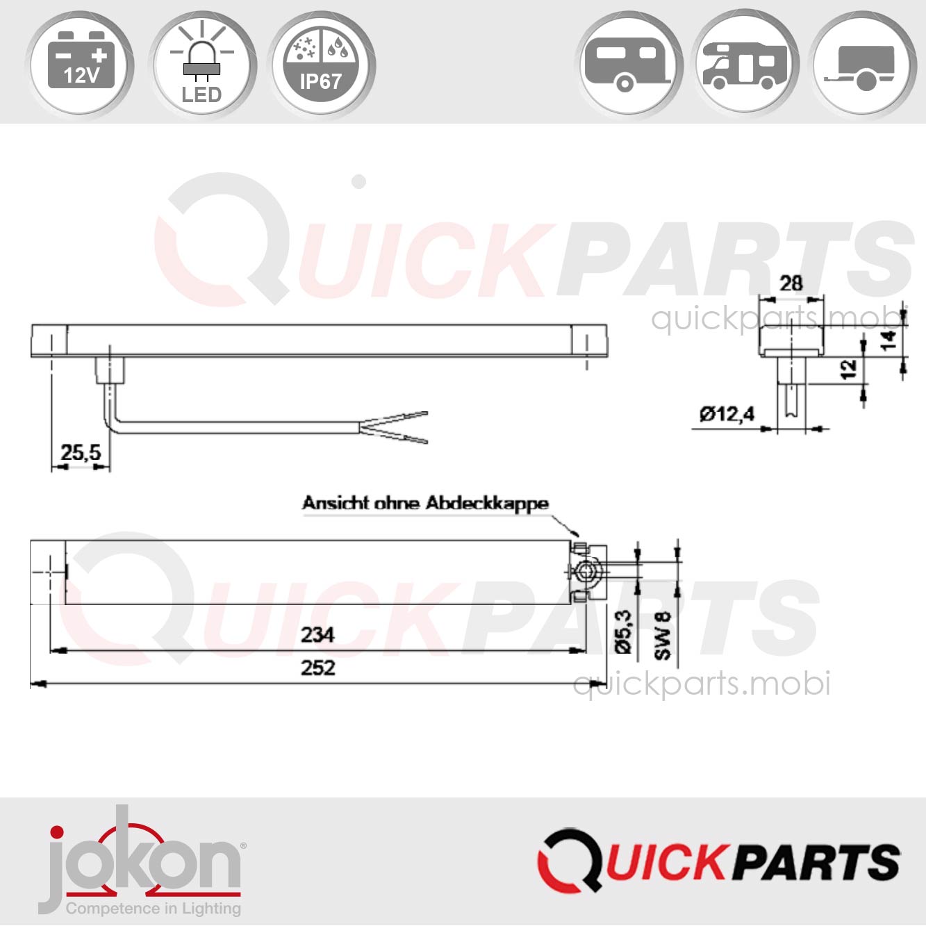 Feu LED Stop | 12V | Jokon E13-13261 EMV / EMC – Image 2