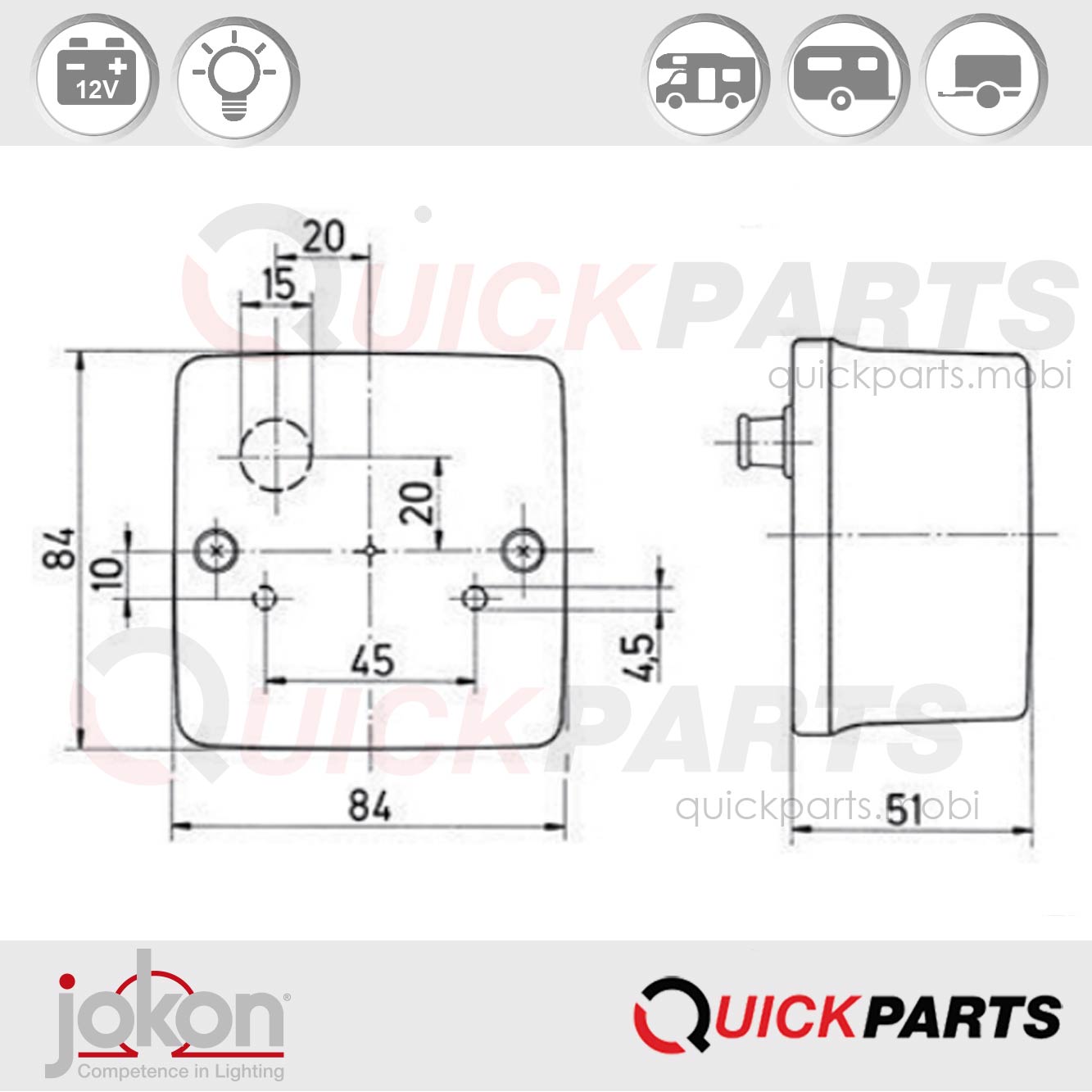 Feu Antibrouillard | 12V | Jokon E1-0018446 – Image 2