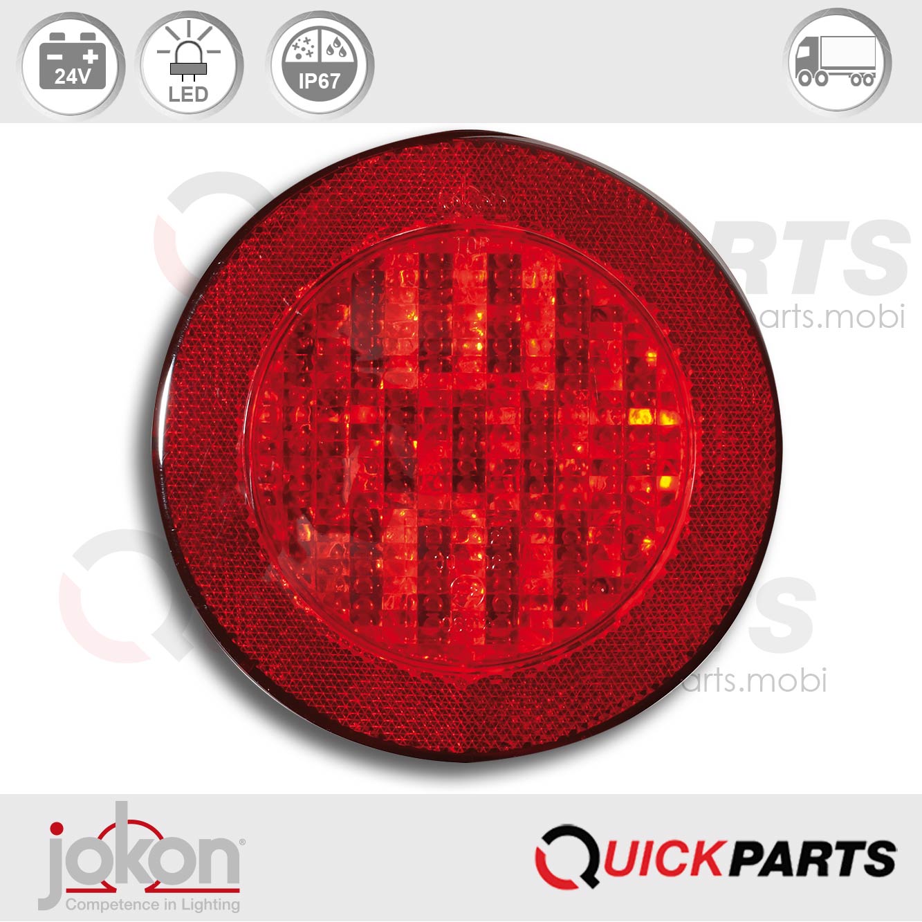 Feu LED antibrouillard et catadioptre | 24V | Jokon E2-06012