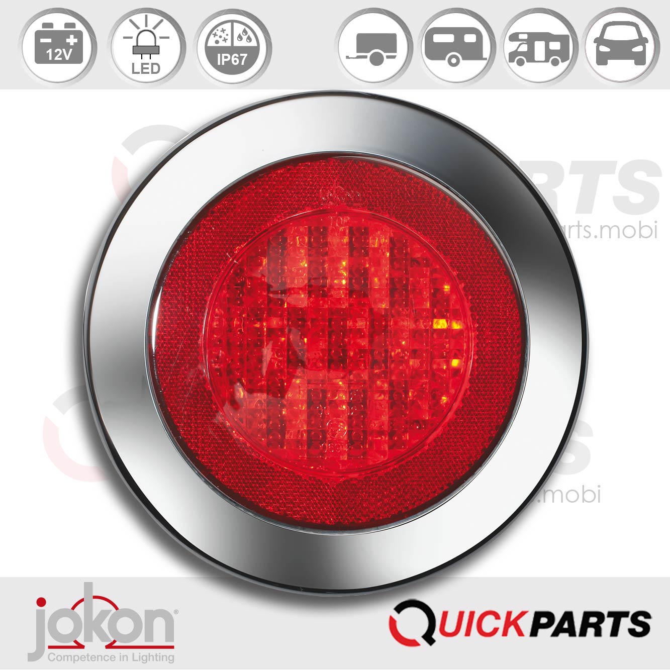 Luz antiniebla LED con reflectante | 12 V | Jokon E2-06012