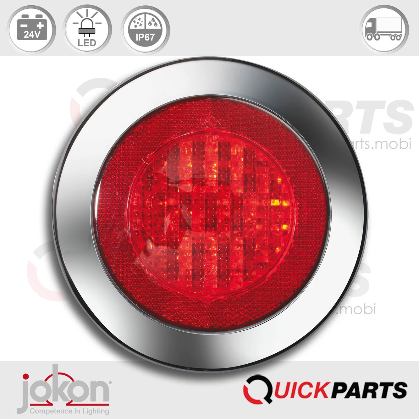 Feu LED antibrouillard et catadioptre | 24V | Jokon E2-06012