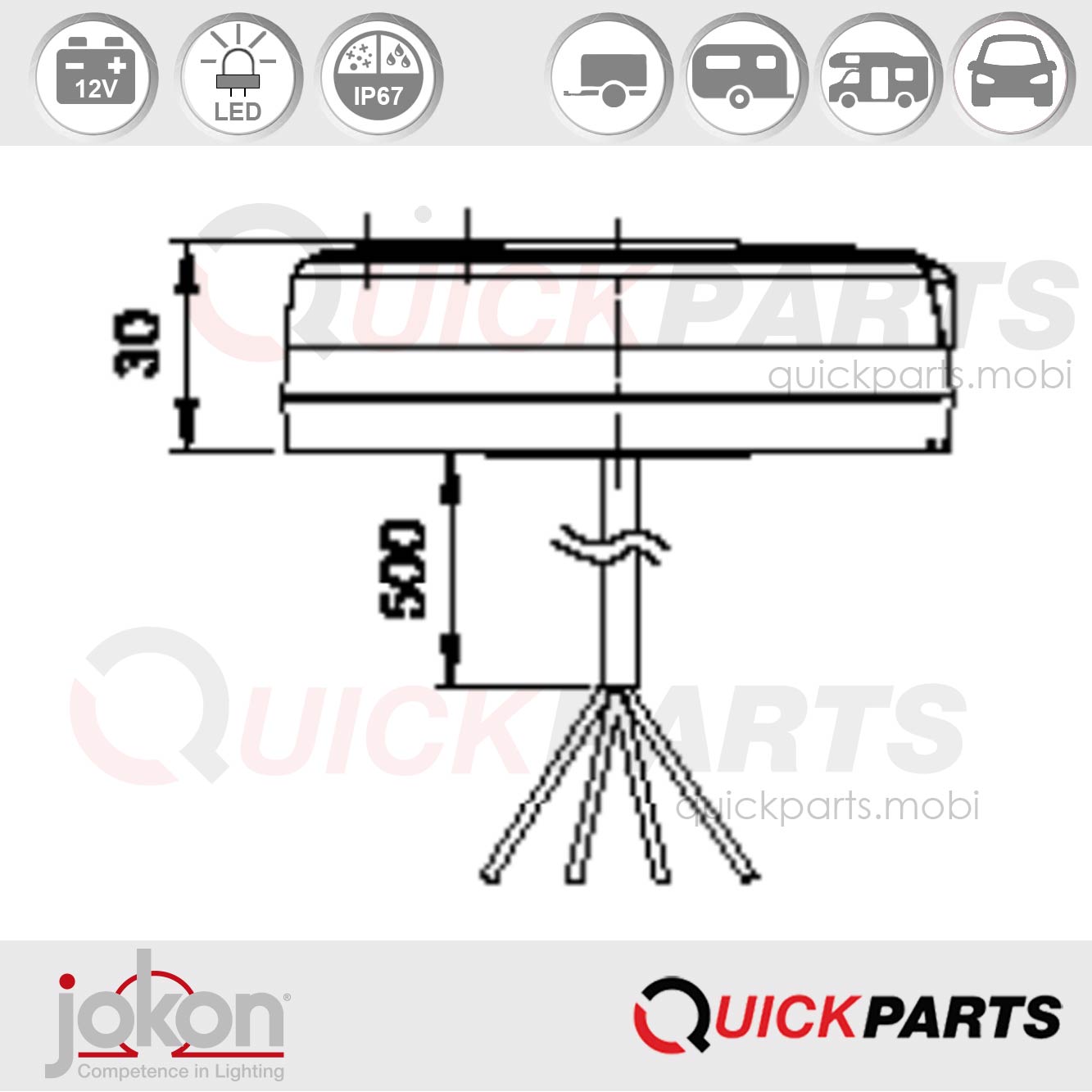 Feu LED Antibrouillard | 12V | Jokon 13.3040.000, E13-34809, SN 780/12V – Image 5