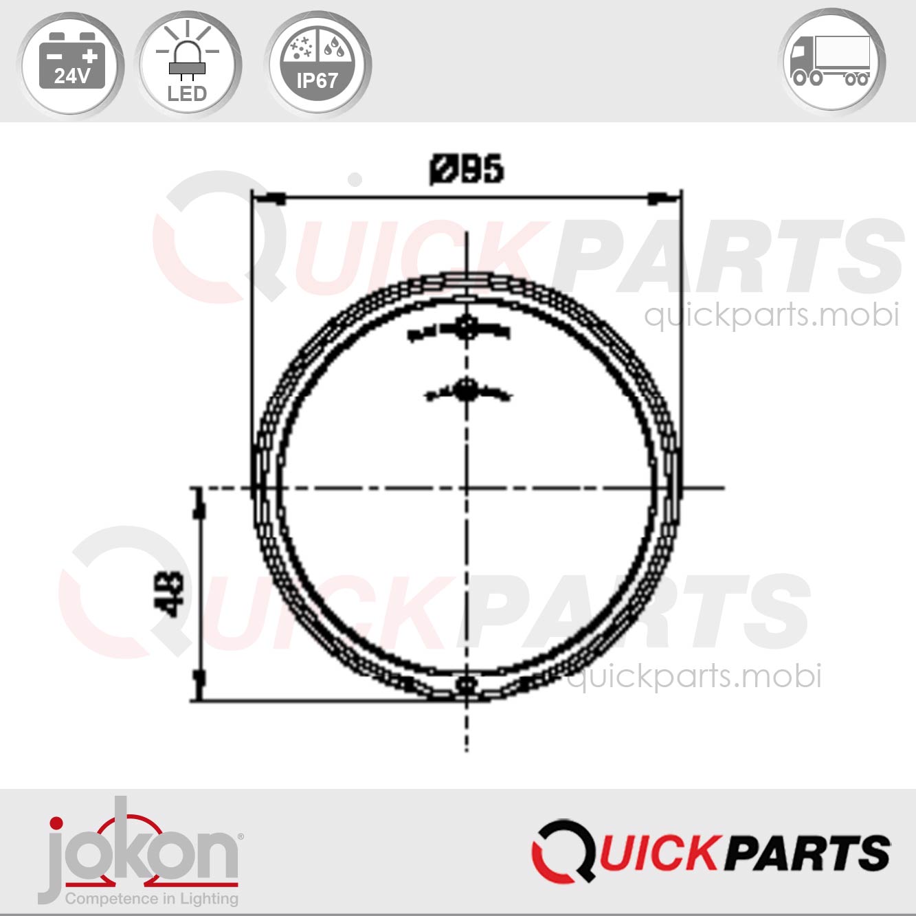 Feu de recul et antibrouillard | 24V | Jokon E13-34809 – Image 4