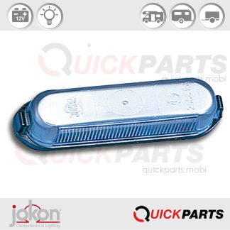 Luz de matrícula | 12 V | Jokon 13.4001.101 | E1-12998 | Montaje en superficie<br>En la gama de JOKON encontrará iluminación de alta calidad para cada tipo de aplicación, que mejora y realza el diseño individual de su vehículo.