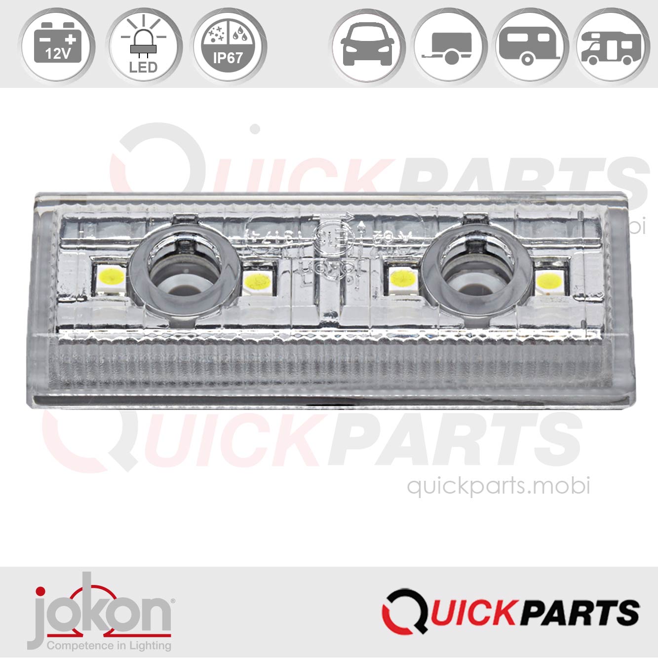 Feu LED de position avant blanc 12V.