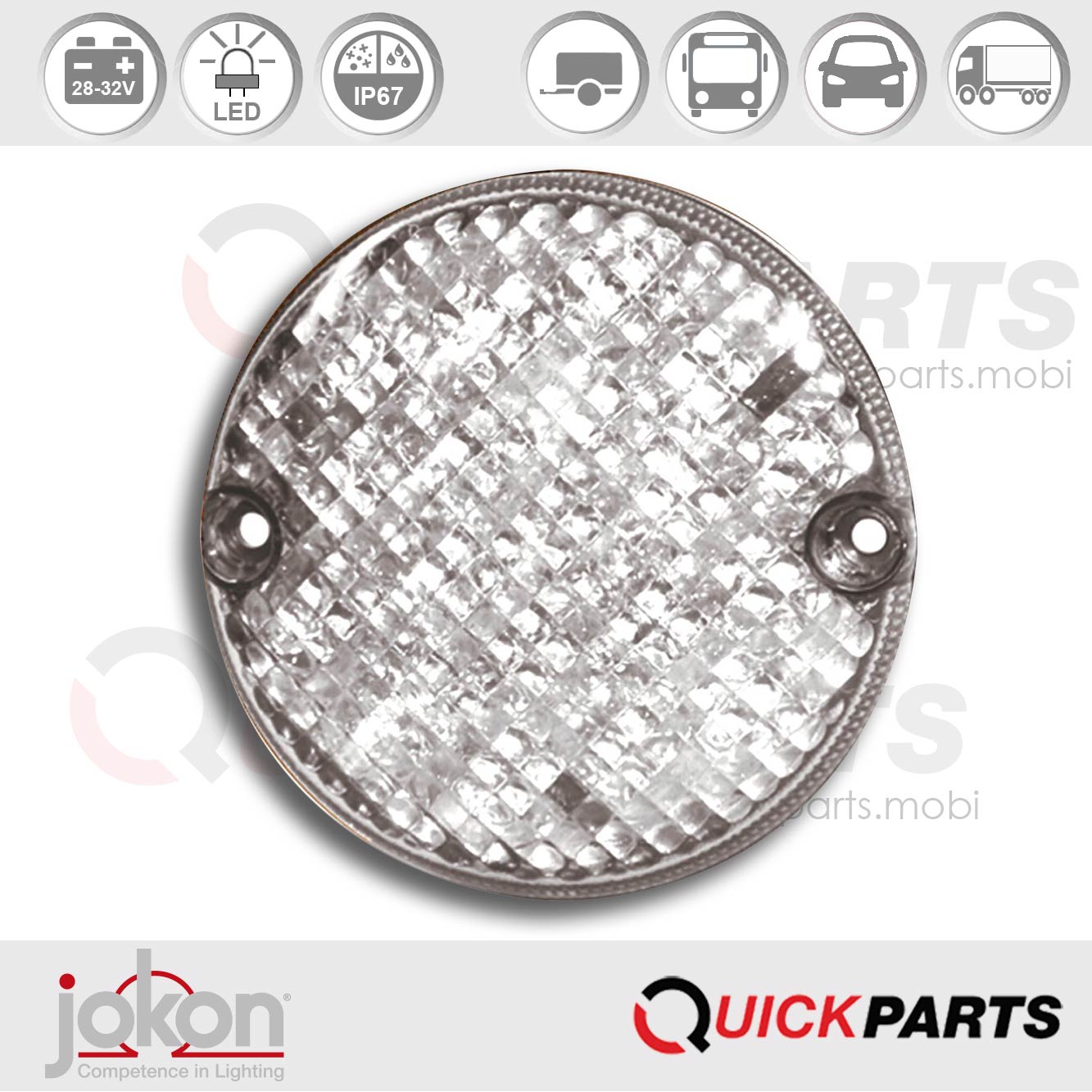 Luz LED de marcha atrás | 28-32 V | Jokon 13.6014.000