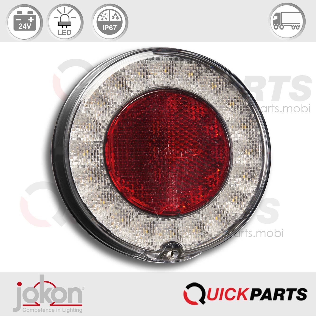 Feu de Recul / Catadioptre | 24V | Jokon 13.6045.500, E13-34810