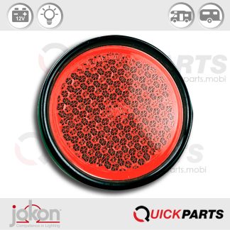 Reflector Met Grondplaat 63 Mm Rood | Jokon E1- 0231306|Reflector rond met grondplaat 63mm rood|Reflector rond met grondplaat 63mm rood|In de JOKON-reeks vindt u hoogwaardige verlichting voor elke toepassing die het individuele ontwerp van uw voertuig verbetert en verrijkt.||