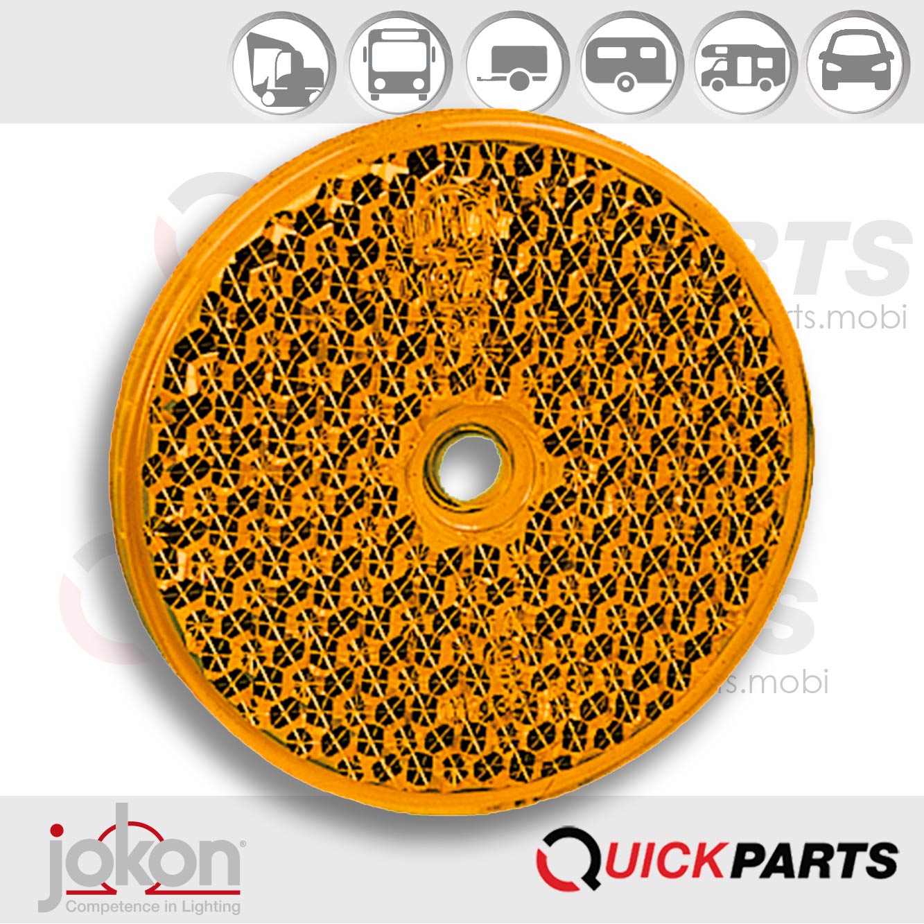 Reflector redondo naranja Ø60 mm | Jokon 0221354 Ø 60 mm