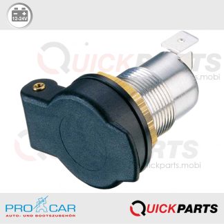 Zócalo incorporado estándar DIN, metal, con tapa protectora, PRO CAR 53114320