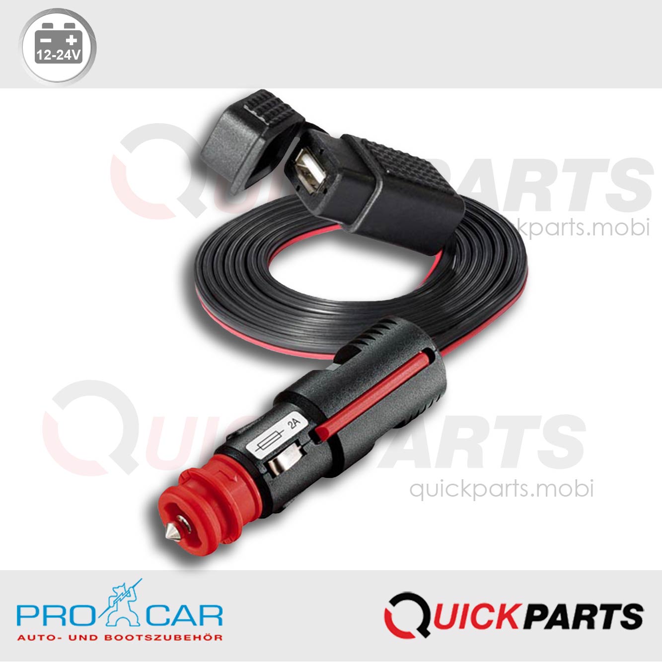 Cable de extensión USB | 12-24V | PRO CAR 68302050
