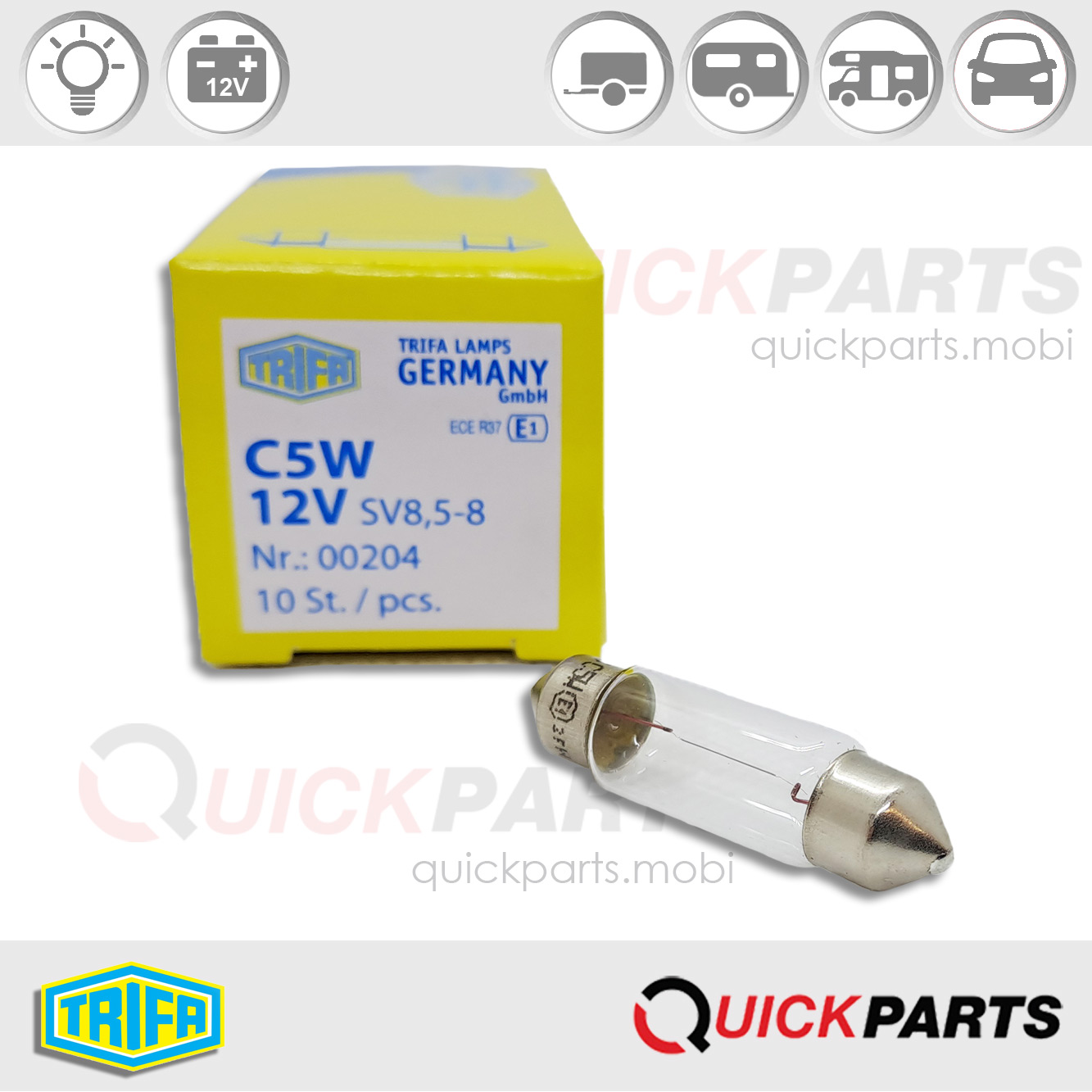 Festoon lamps x10 | 12V | Trifa 10-00204 - Image 5