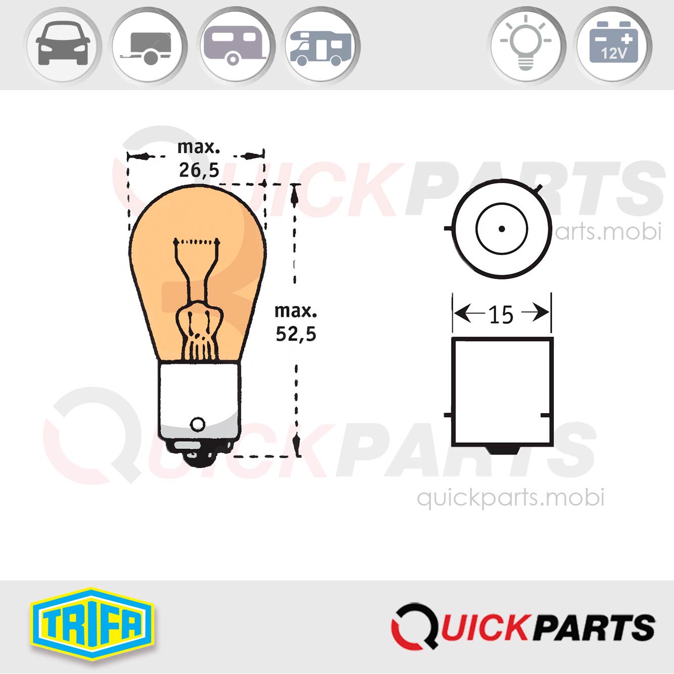 Flasher lamps amber | 24V | Trifa 81381 - Imagen 5