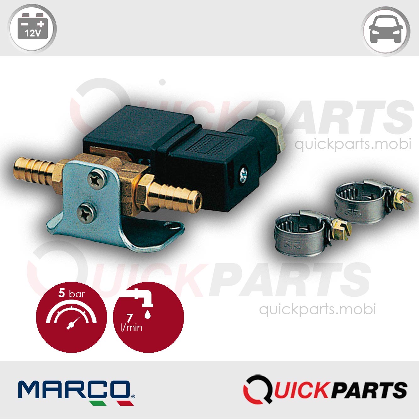 Antirrobo para camiones compuesto por una válvula de corte de combustible accionada mediante un interruptor oculto | Marco 202 013 12 - MAAF133-24V