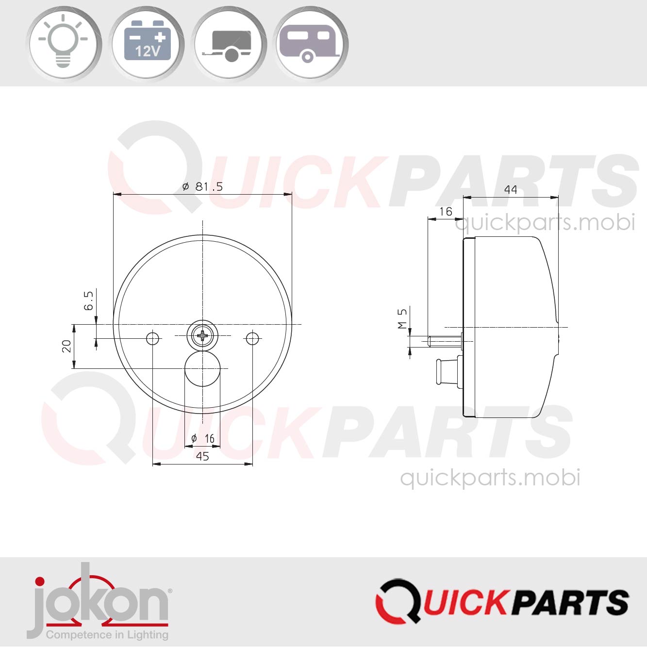 Multifunktionsleuchte | 12V | Jokon 10.0002.000, E1-43318 – Bild 7