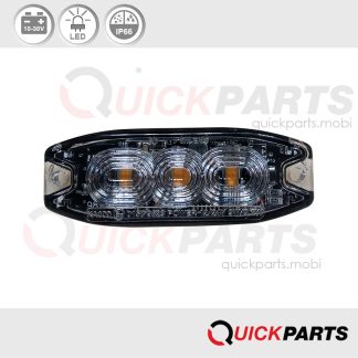 LED Directional Warning Light- Ca7182-quickparts|Ca7182-marketplace|Ca7182-marketplace2|Ca7182-marketplace4|Ca7182-marketplace1|Ca7182-marketplace3|REMOVE THE GASKET FROM THE LAMP|Use the gasket to mark drill holes on flat surface|Remove gasket from surface|Drill holes as per markings|Remove adhesive paper from gasket|Ensure vent hole is aligned properly|Fix adhesive gasket firmly to back of light|Remove 2nd adhesive paper from gasket|Feed wires through drill hole|Fix lamp firmly to flat surface only before inserting screws|Screw lamp firmly into place|Lamp is now securely sealed|Logo-Quickparts--marketplace
