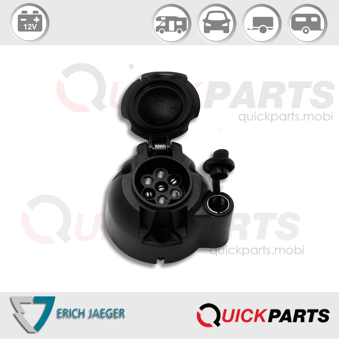 Socle de prise 7P/12V (ISO 1724 - Type N) - Erich Jaeger 101342