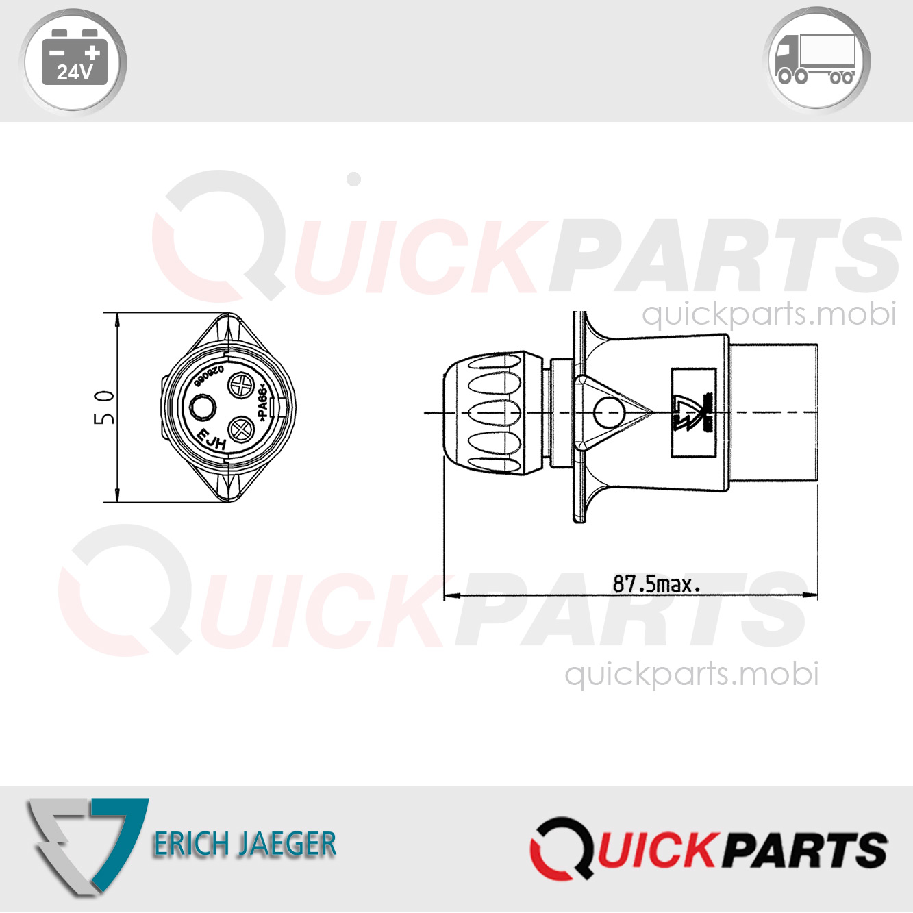 3P/6-24V(16A) Conector - Erich Jaeger 251033 - Imagen 2
