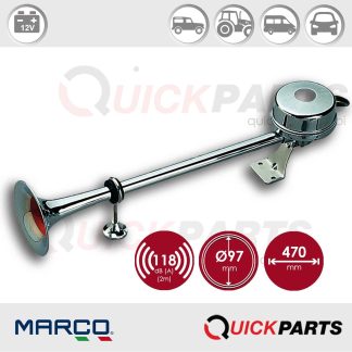 Avertisseur, klaxon en inox électromagéntique | 12v | 118Db