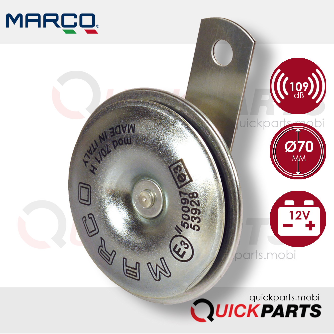 Bocina electromagnética | Ø 70 mm | Marco 102 060 12