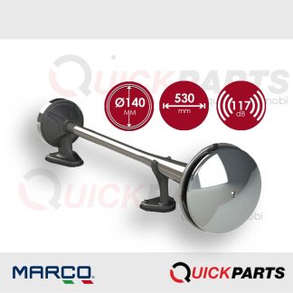 Avertisseur à air comprimé pour montage a l'extérieur. Son très puissant. Cornet an acier inoxydable. - Marco 110 091 10