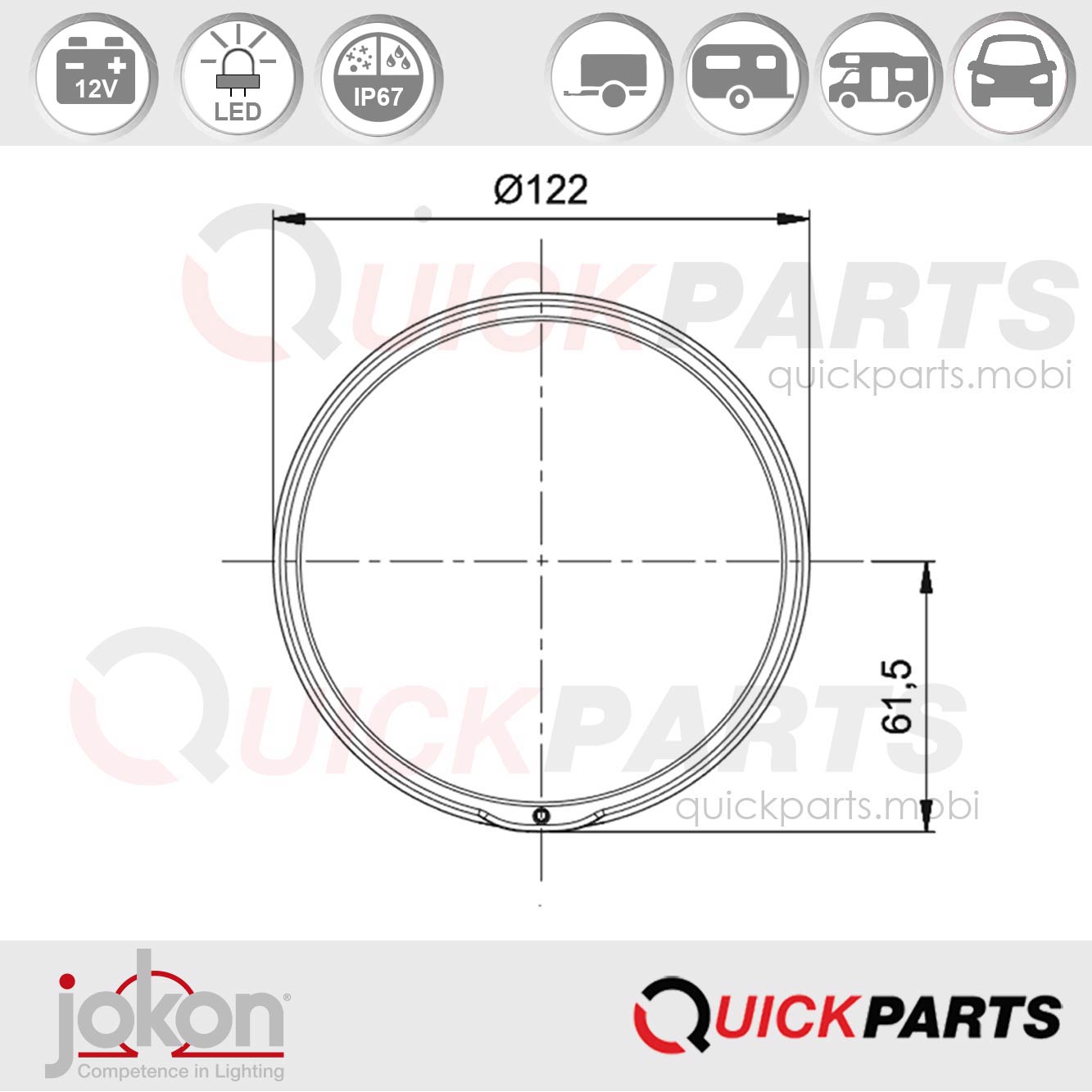 Luz antiniebla LED | 12V | Jokon E13-34811 - Imagen 5