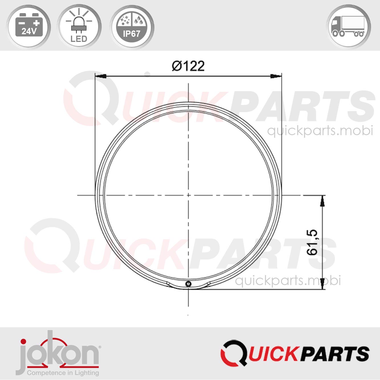 Feu de Recul / Antibrouillard / Catadioptre | 24V | Jokon E13-34811 E13.34810 – Image 5
