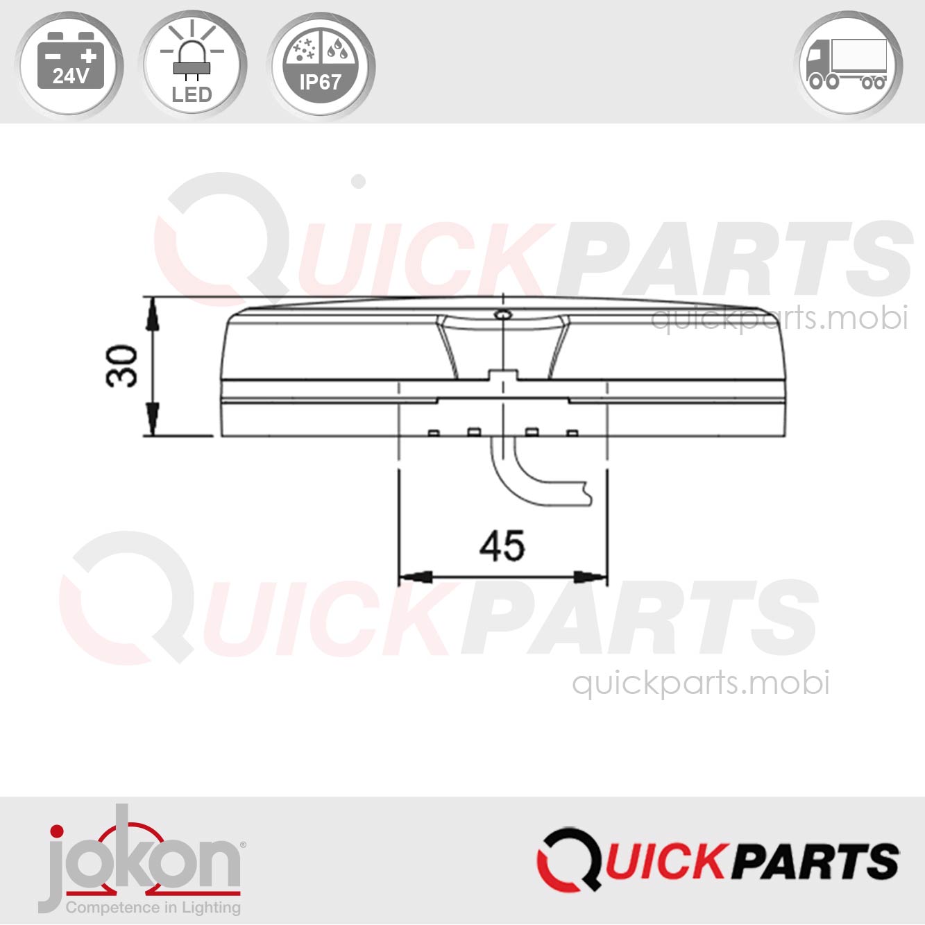 Feu de Recul / Antibrouillard / Catadioptre | 24V | Jokon E13-34811 E13.34810 – Image 4