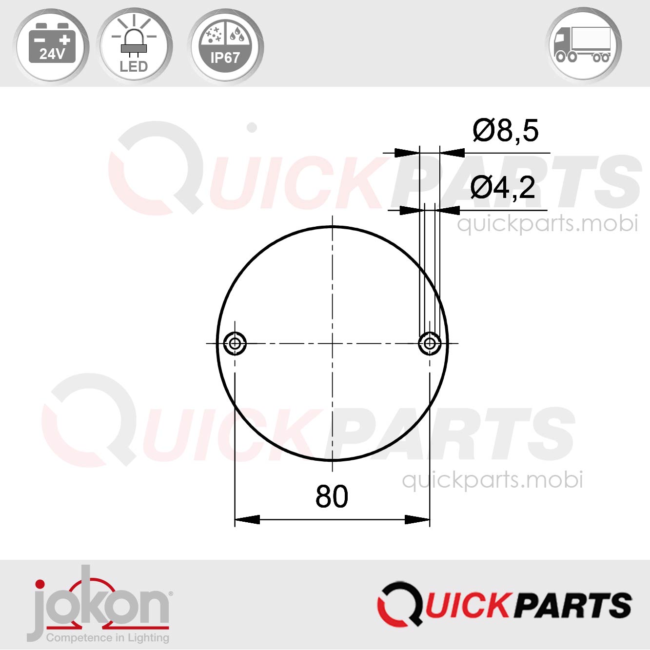 Back-up alarm for vehicles. Universal voltage | 90 dB | 12÷80V