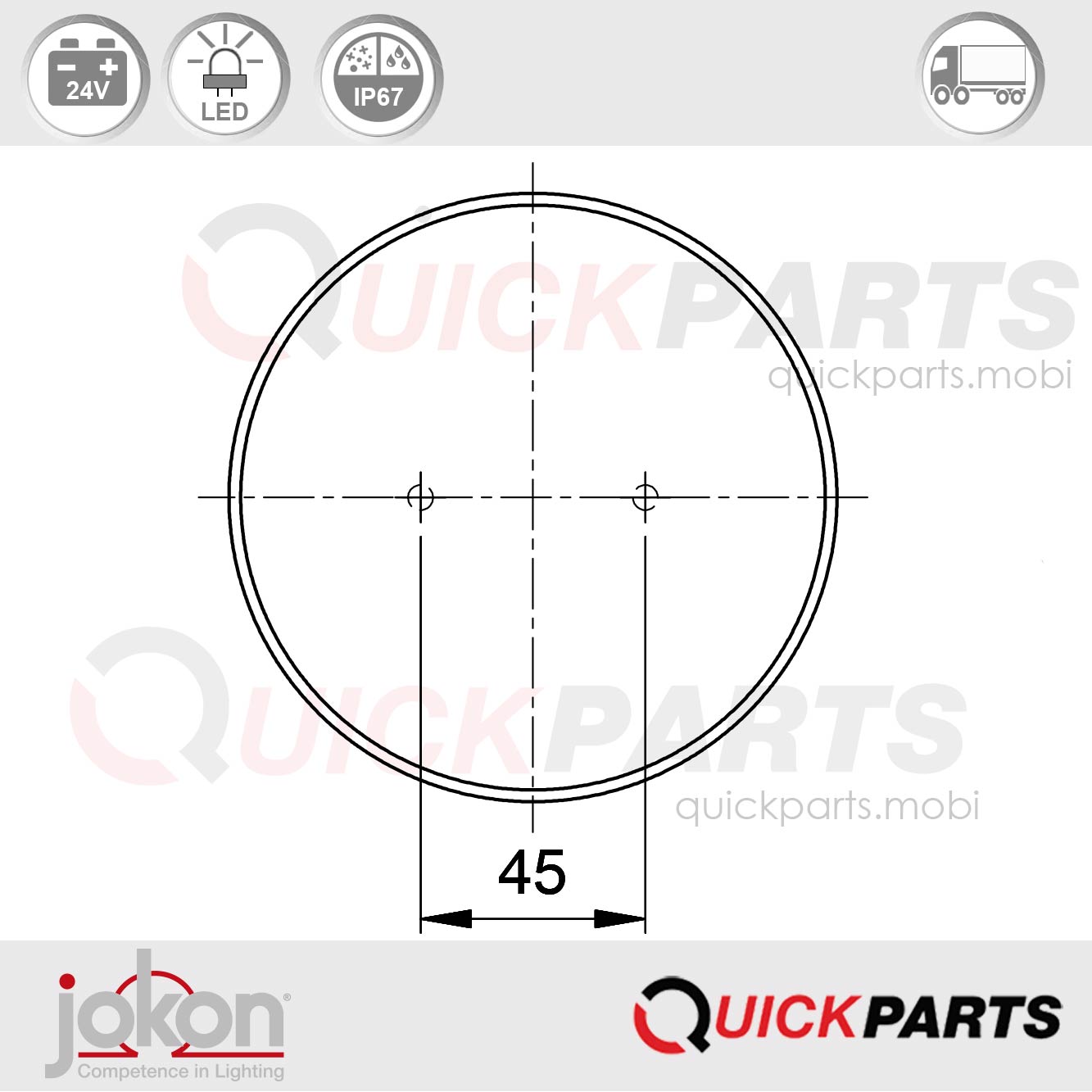 Feu LED stop et de position | 24V | Jokon 10.0017.000, E2-06014, BRS 730/24V – Image 4