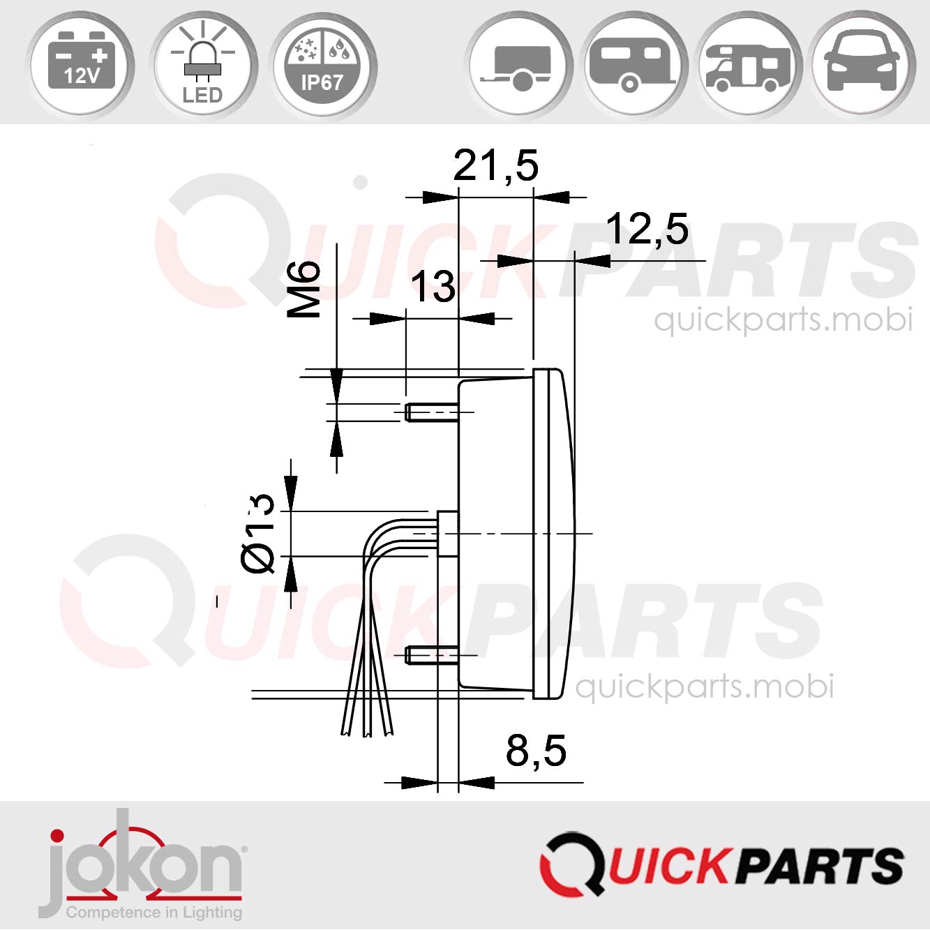BLS 726/12V | Luz indicadora de dirección / Luz trasera LED - Jokon E2-06054 | Luz indicadora de dirección / Luz trasera LED - Jokon E2-06054 | Luz indicadora de dirección / Luz trasera LED | 12V | Jokon E2-06054En la gama JOKON encontrará iluminación de alta calidad para cada aplicación que mejore y enriquezca el diseño individual de su vehículo.
