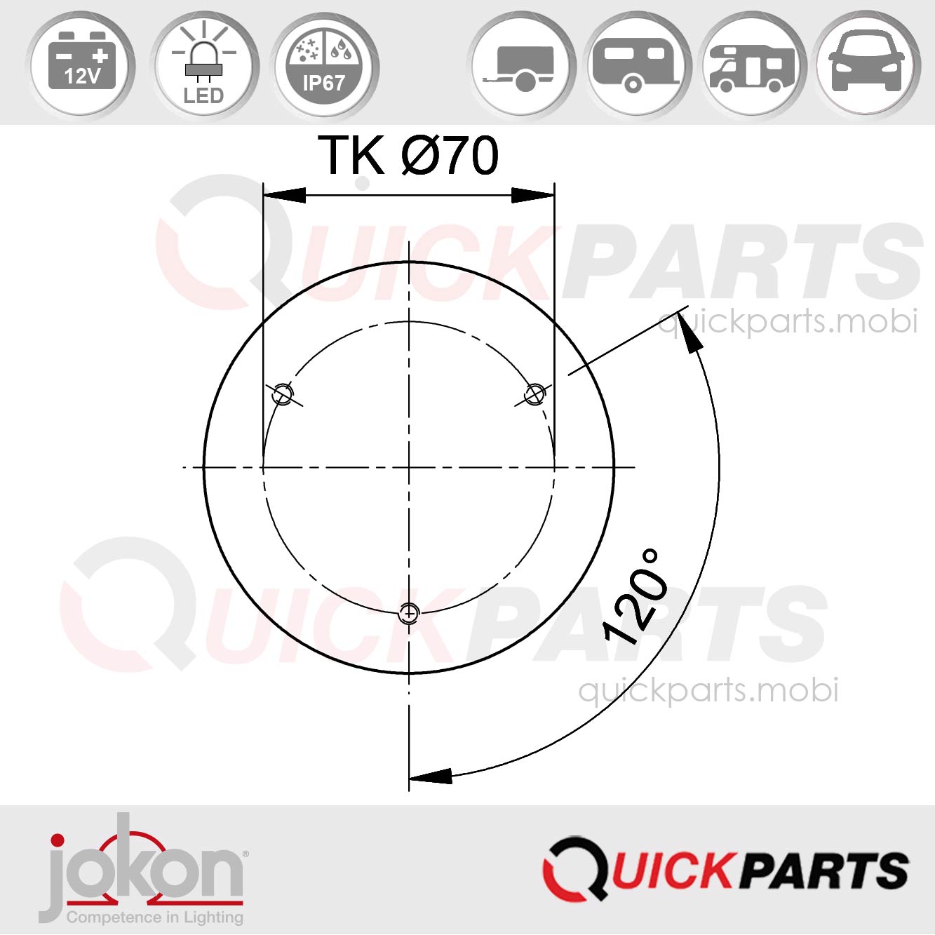 E2-06054 | Luz indicadora de dirección / Posición | 12V | Jokon 10.0024.500.