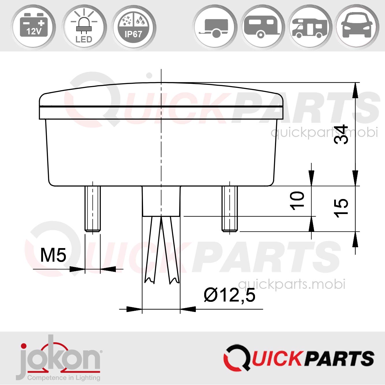 Feu LED stop et de position | 12V | Jokon E2-06068 – Image 4
