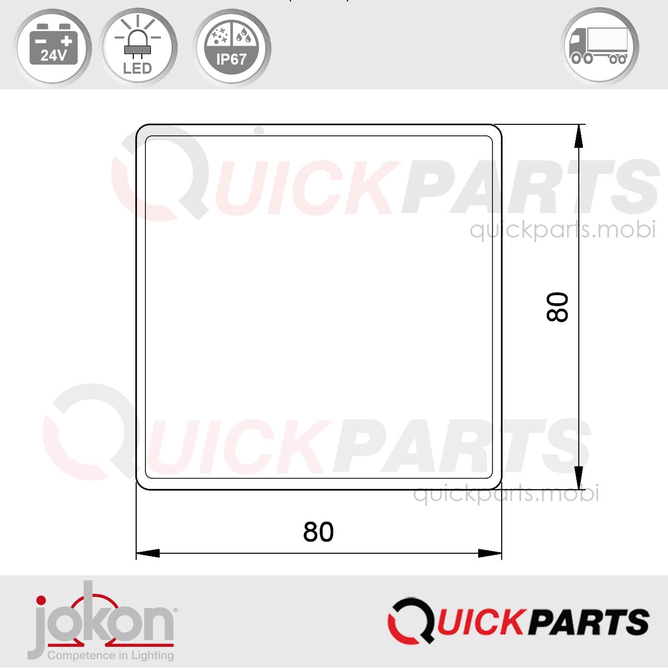 Feu LED stop et de position | 24V| Jokon 10.0027.500, E2-06068, BRS 280w/24V – Image 2