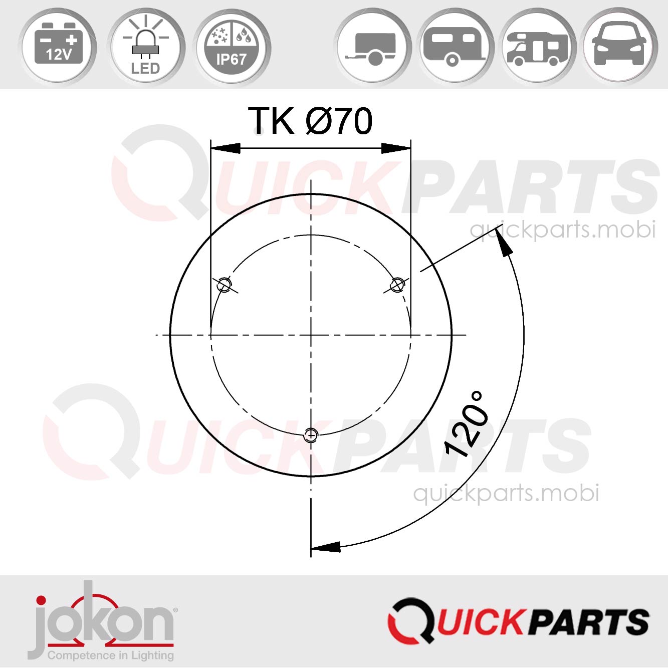 Feu de indicateur de Direction / Position / Stop | 12V | Jokon E2-07013 – Image 4