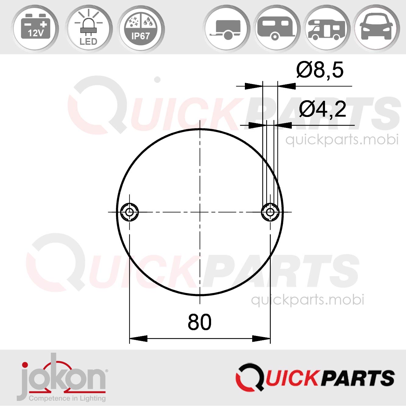GYROPHARE A LED 12 & 24V