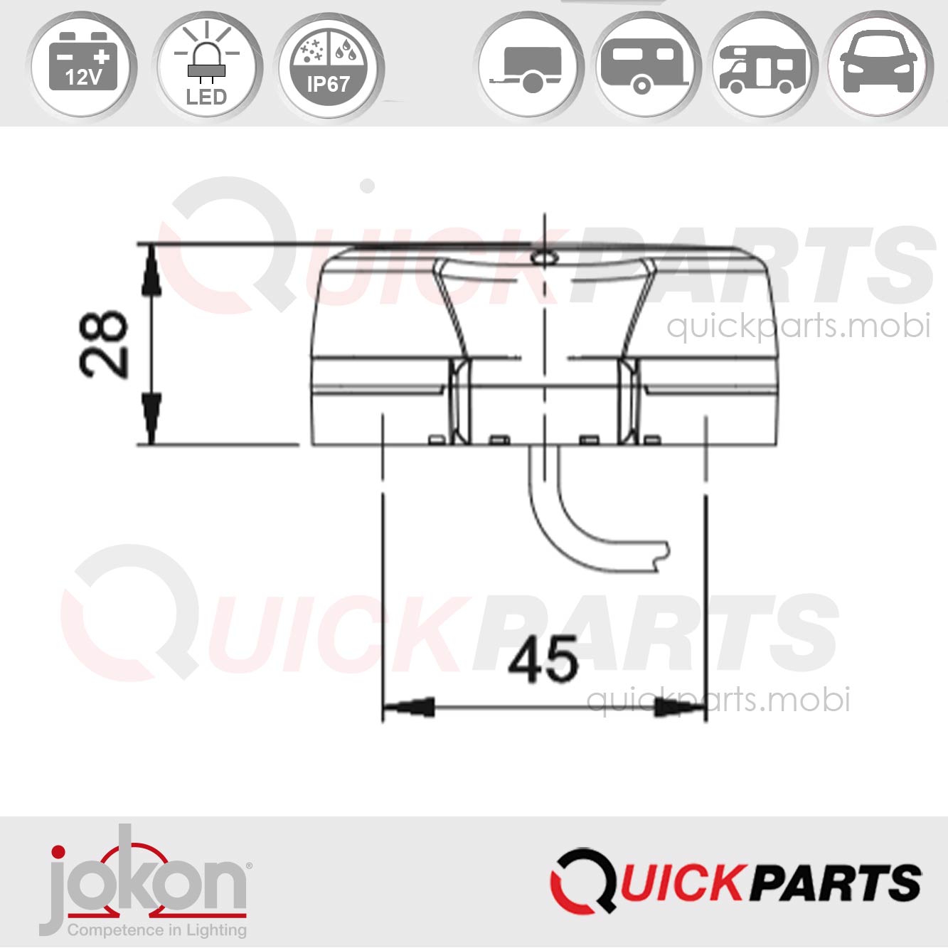 Feu de Postion / Stop | 12V | Jokon 10.0052.300, E13-34663, BRS 770/12V – Image 4
