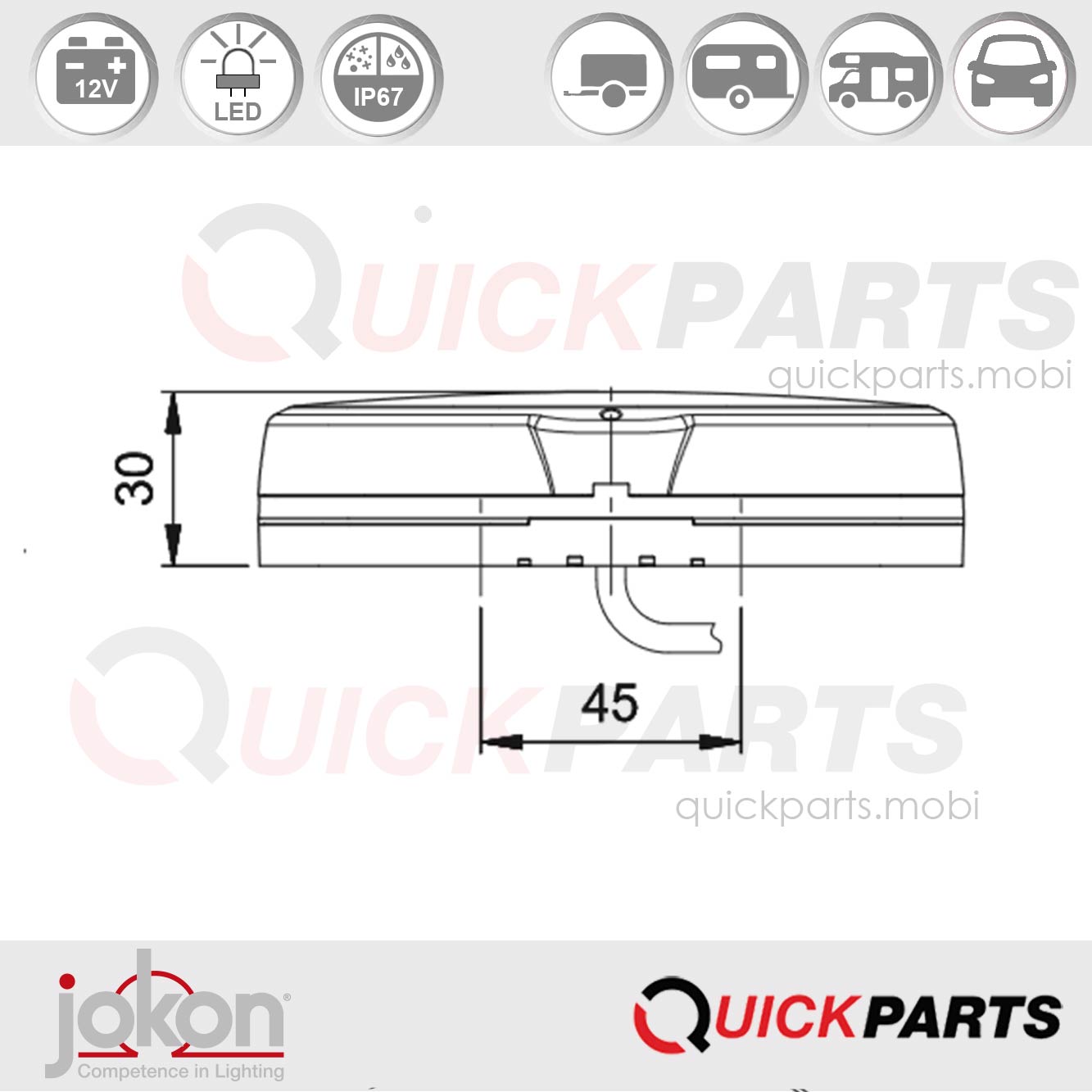 Feu indicateur de Direction / Position / Stop | 12V | Jokon E13-34661 E13-34665 – Image 4