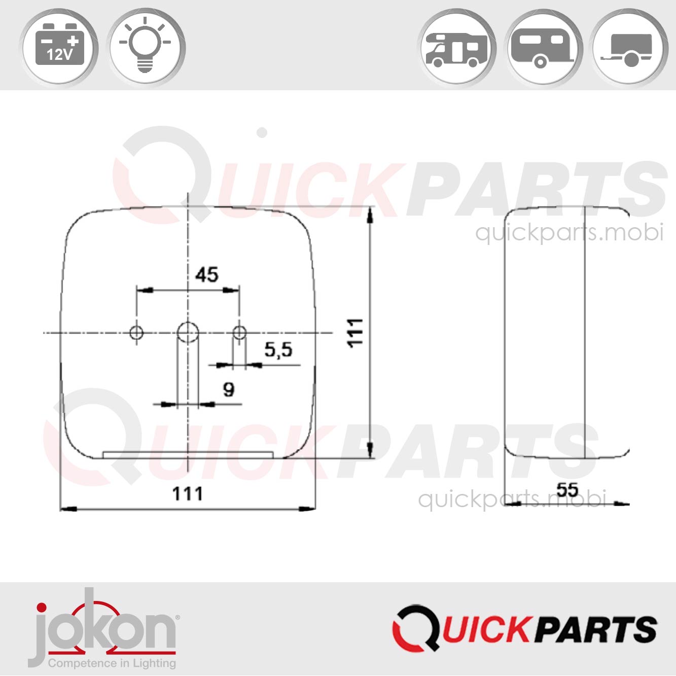 Feu Multifonction | 12V | Jokon E1-0153285 – Image 2