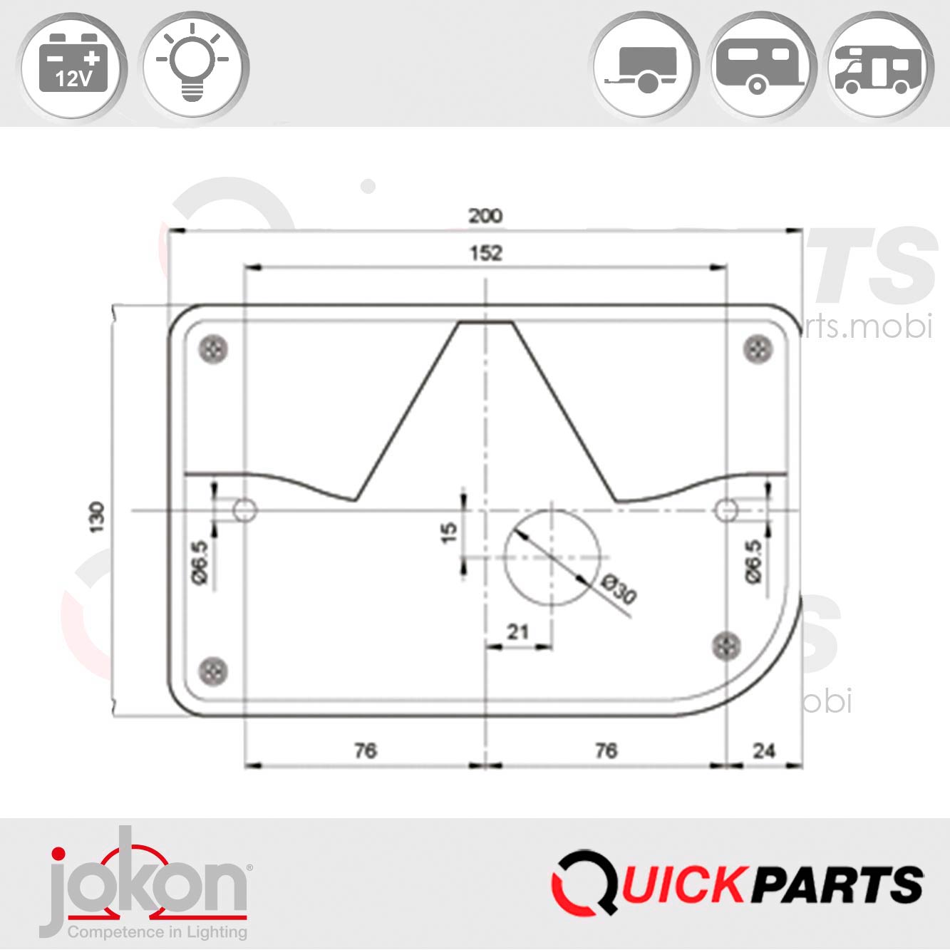 Feu Multifonction gauche, connexion centrale | 12V | Jokon 06061 – Image 4